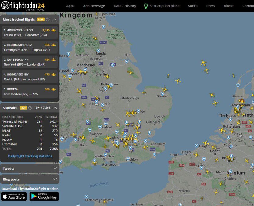Come usare i flight trackers, i siti per tracciare il tuo aereo