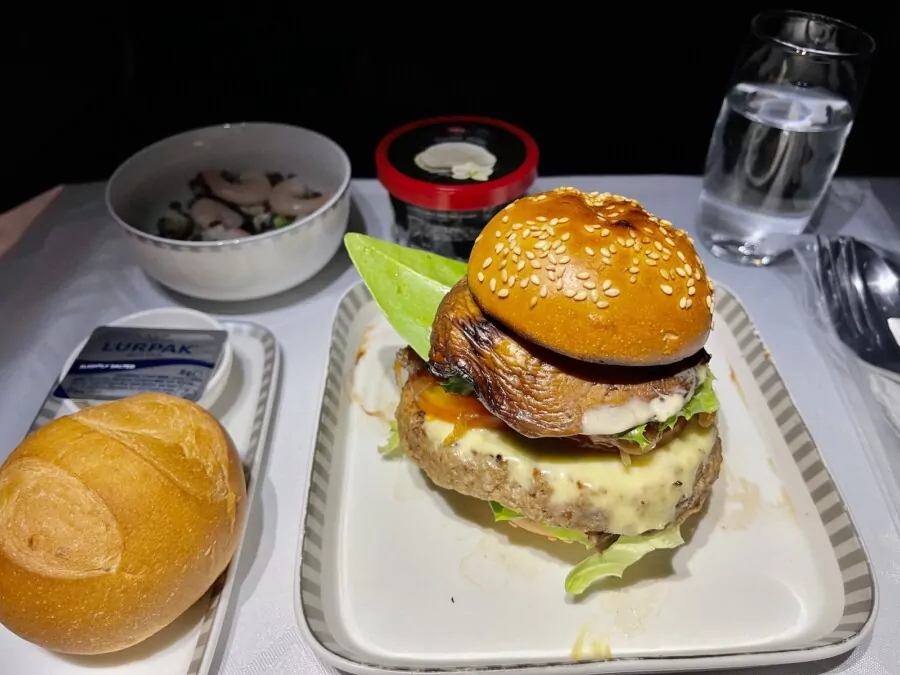 Recensione business class A350/900 Singapore Airlines: mi sono mangiato un super hamburger a 30mila piedi
