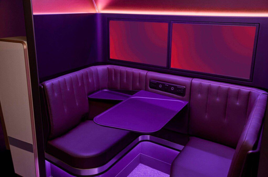 Sull’aereo come al ristorante, ecco la nuova cabina degli A350 Virgin Atlantic