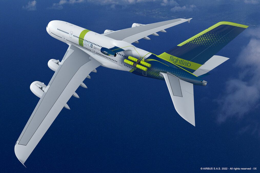 Airbus punta sull’idrogeno per i motori del futuro: un A380 sarà il “muletto” della nuova tecnologia