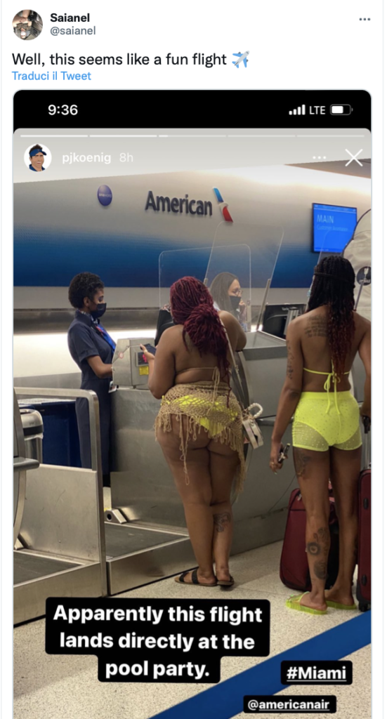 check in costume da bagno American Airlines 