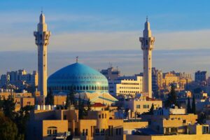Moschea Amman con panorama sulla città