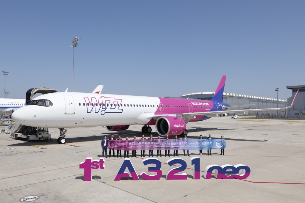 Wizz Air sarà la prima compagnia aerea europea con un Airbus A321neo assemblato in Cina