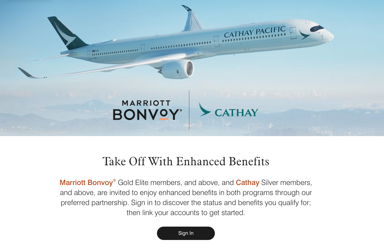 Cathay e Marriott lanciano una partnership, ecco come ottenere uno status match e molti punti bonus (esaurita)